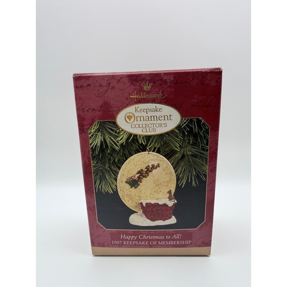 Vintage Hallmark Keepsake Ornament Collectors Club Happy Christmas To All 1997